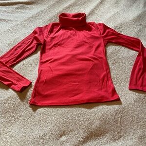 Lulu's Red Turtleneck Blouse